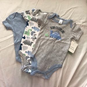 Baby Kiss brand bodysuit 3 pack dinosaur onesies